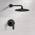 Remer SS42 Matte Black Rain Shower Faucet Set, Rain Shower Head, Shower Faucet